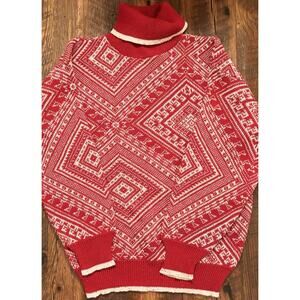 Vintage Coldwater Creek Red Wool Christmas Holiday Sweater Women’s Sz Medium